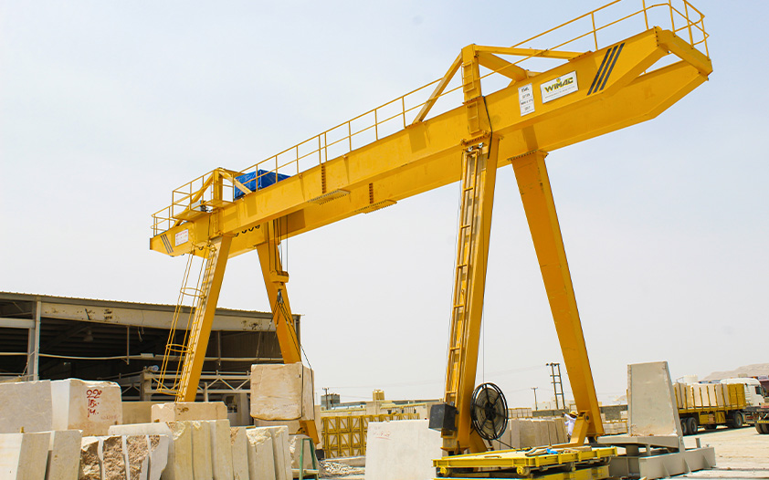 Wimac double girder gantry crane installed at industrial production facility &mdash; high-capacity continuous-duty