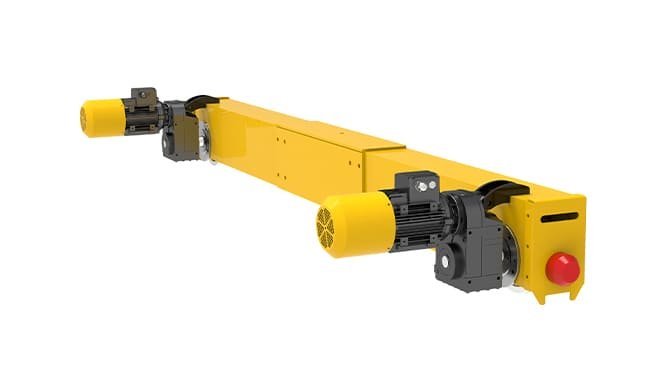Crane end carriages — overhead, underslung and gantry end trucks with forged steel wheels and VFD-compatible motors