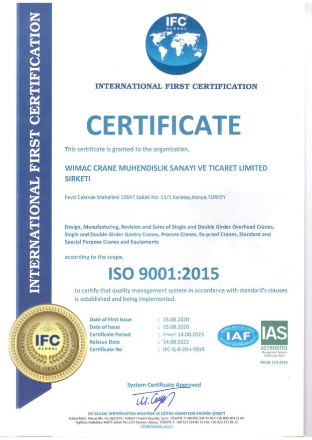 Wimac ISO-9001-2015 quality-certificates